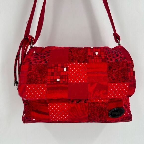 Donna Sharp Floral Polka Dot Leopard Red Adjustable Crossbody Purse Bag - Picture 16 of 16